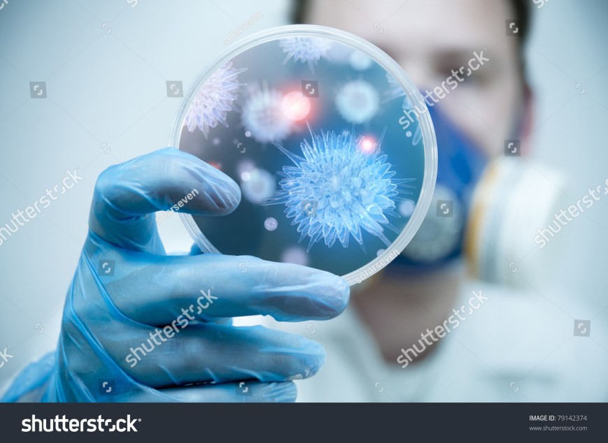 stock-photo-a-scientist-holding-a-petri-dish-with-virus-and-bacteria-cells-79142374