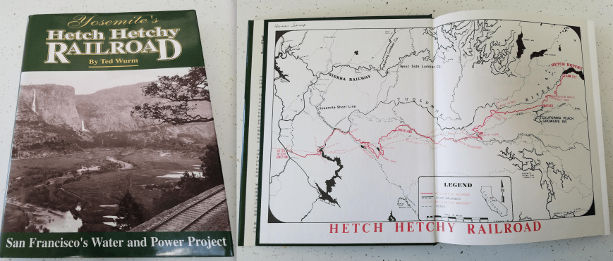 Photo of Ted Wurm's book about the Hetch Hetchy Railroad